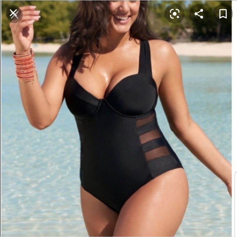 Adore Me Black One Piece Swimsuit 40D